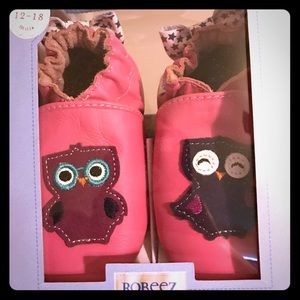Soft sole pink owl shoes